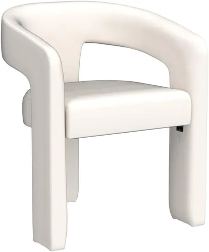 Vista 4 de Silla de Comedor Moderna de Chenille Tipo Barril Tapizada en Tela para Comedor con Brazo, Cómoda Silla Auxiliar de Acento para Cocina/Sala