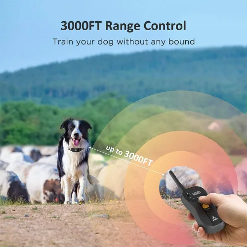 Vista 3 de PATPET Collar de entrenamiento para perros grandes – IPX7 impermeable E collar para perros con pitido, vibración y modos estáticos