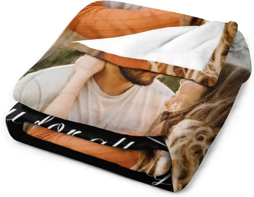 Vista 2 de Manta personalizada con fotos: hecha en EE. UU., manta personalizada para regalo conmemorativo con collage de 10 fotos, mantas personalizadas, manta
