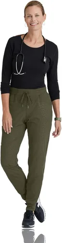 Vista 4 de Barco One Pantalón deportivo, pantalón quirúrgico de altura media, con tejido elástico de 4 vías y 3 bolsillos, para mujer