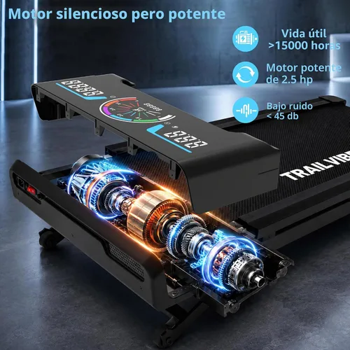 Vista 7 de Caminadora 12% de inclinación automática, caminadora debajo del escritorio Azul
