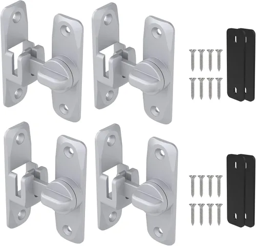 Vista 10 de Cerraduras y pestillos para puerta de granero de 90/180 grados, herraje de aluminio de seguridad para pestillo de puerta corredera, cerraduras