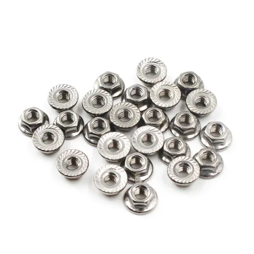 Vista 10 de Tuercas de brida métricas de acero inoxidable 304 M3 Tuerca hexagonal de 0.118 in, paquete de 50