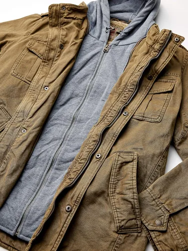 Vista 7 de Levi's Chaqueta estilo militar con capucha de algodón lavado para hombre