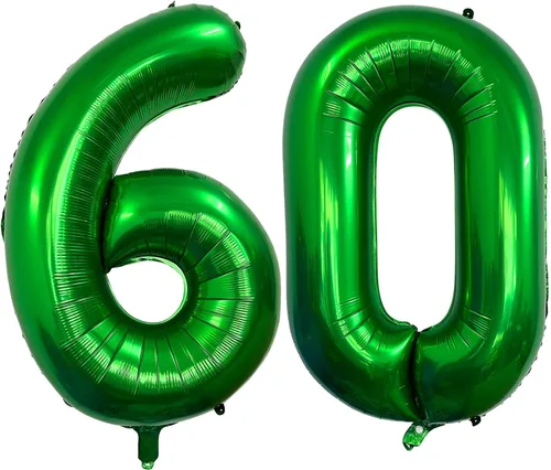 Vista 26 de Globos de color verde oscuro con el número 10 de 40 pulgadas, globos de helio de papel de aluminio de 10 pulgadas para decoración de eventos de 10º