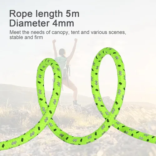 Vista 2 de Smithok Paquete de 6 cables ultraligeros de 16.4 pies con tensor de ajuste de aluminio, cuerdas Guy Lines para acampar al aire libre, senderismo