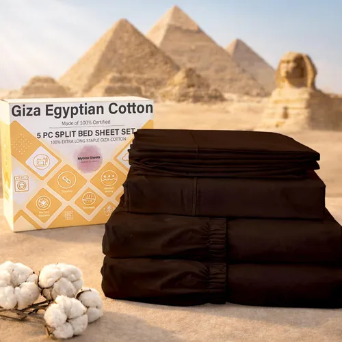 Vista 38 de MyGiza Sheets, Juego de sábanas 100% de algodón egipcio Giza, tamaño individual, para adaptarse a colchones de hasta 15 pulgadas de profundidad