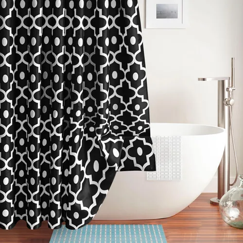 Vista 5 de Biscaynebay - Cortinas de tela texturizada a cuadros para baño