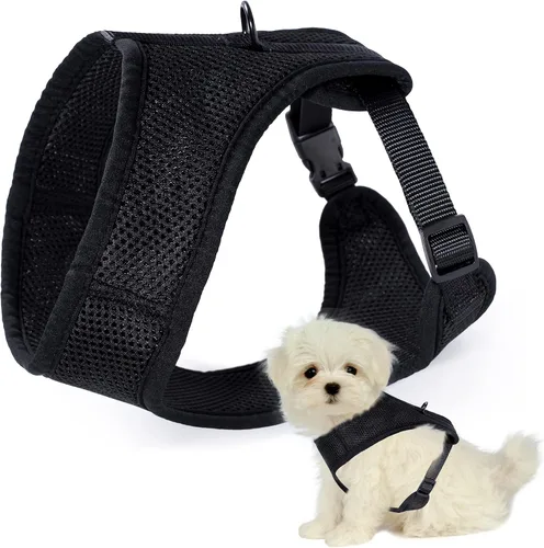 Vista 17 de Mile High Life Arnés para perro, chaleco floral de malla de aire para perros y gatos pequeños de 20 libras, fácil de poner, cierre fácil ajustable