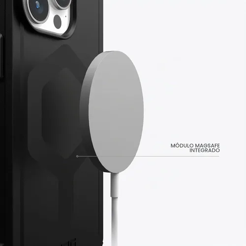 Vista 4 de URBAN ARMOR GEAR UAG - Funda compatible con iPhone 15 Pro de 6.1 pulgadas, Essential Armor negro, imán integrado compatible con carga MagSafe, funda