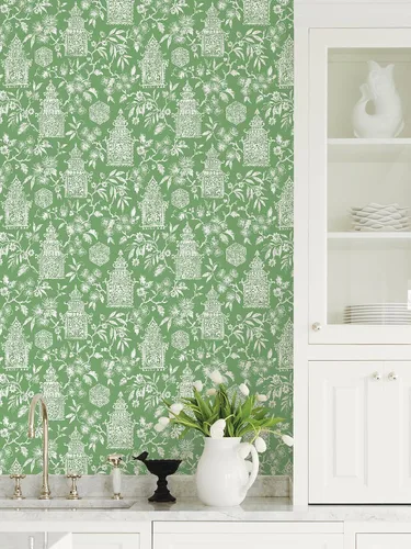 Vista 2 de NuWallpaper NUS4036 Danson Papel tapiz autoadhesivo, Verde