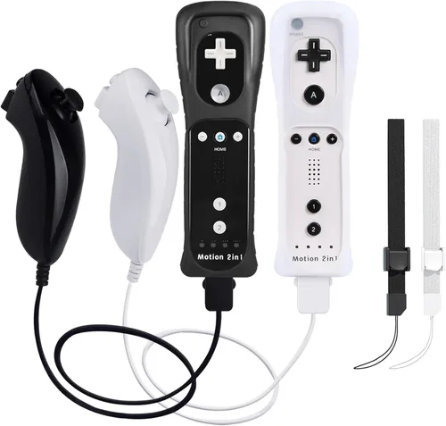 Vista 14 de TechKen 2 Pack Wii Controllers with Wii Motion Plus Inside Shock Wii Nunchuk Controller Compatible Nintendo Wii, Motion Plus Wii Controller