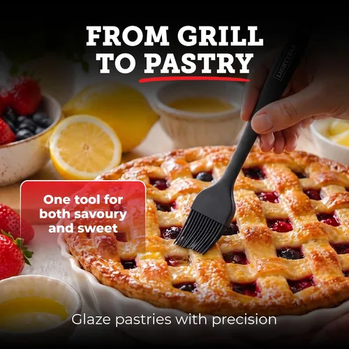 Vista 4 de Lightyear Cepillo de silicona para cocinar - Juego de brochas de pastelería Silicone basting brush for grilling, BBQ and baking – baster brush