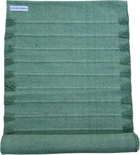 Vista 33 de Jaipur Art & Rugs - Alfombra de yoga de algodón, respetuosa con el medio ambiente, tejida a mano, gruesa (0.945 x 2.835 x 0.197 in)