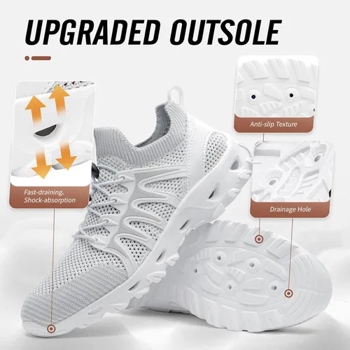 Vista 4 de Alibress Zapatos de agua para mujeres y hombres, zapatos acuáticos de secado rápido, zapatos de agua para senderismo, zapatos de playa para mujer