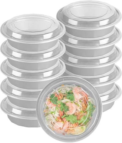 Vista 27 de Asporto - Cajas para llevar de 16 onzas, 50 recipientes de alimentos para llevar para microondas, tapas de plástico transparente incluidas, no Negro