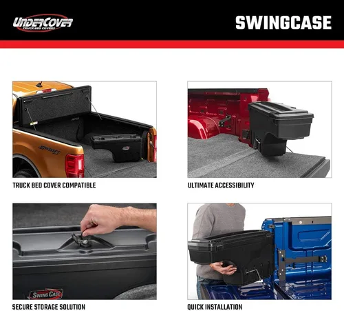 Vista 3 de RealTruck UnderCover SwingCase - Caja de almacenamiento para caja de camioneta; SC107P; compatible con Chevy 2023-2025/GMC Colorado/Canyon del lado