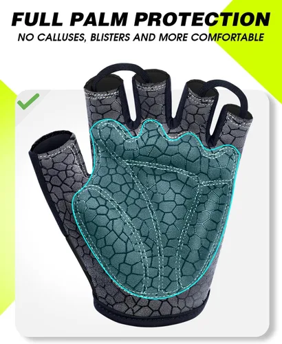 Vista 2 de Tanluhu Guantes de Ciclismo - Guantes de Bicicleta de Montaña de Medio Dedo para Carretera, Transpirables, Absorben Impactos, para Hombres y Mujeres