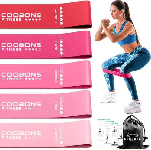 Vista 9 de Resistance Bands for Working Out, Exercise Bands Resistance Bands Set with 5 Resistance Levels, Latex Loop Bands for Women Men, Workout Bands for