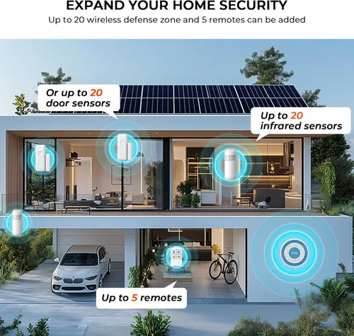 Vista 5 de Sistema de alarma para el hogar PGST, sistemas de seguridad para el hogar inteligentes con alertas instantáneas de la aplicación Tuya, kits