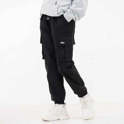 Vista 7 de MINI PANDA Pantalones para niñas, elásticos, holgados, tallas 6-16, de moda