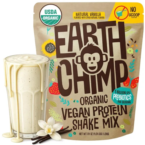 Vista 15 de EarthChimp Proteína Vegana Orgánica en Polvo - con Probióticos - Sin OMG, Sin Lácteos, Sin Suero, Proteína en Polvo a Base de Plantas para Mujeres