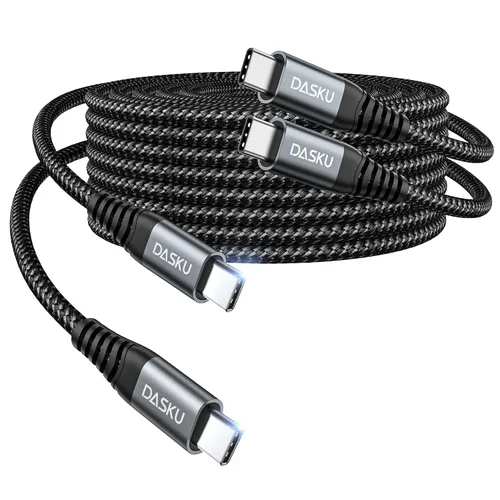 Vista 13 de Cable USB A a USB C [2 unidades de 3 pies], cable USB C de carga rápida, cable de carga USB a USB C trenzado extra duradero mejorado compatible