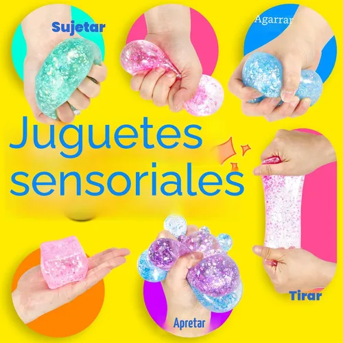 Vista 5 de Juguetes Esponjosos de Presión para Niños y Adultos: Juego de 4 Cubos Sensoriales Grandes de 2.16 Pulgadas, Bolas de Alivio del Estrés