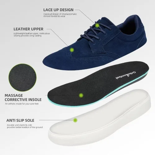 Vista 5 de Men's Orthopedic Fashion Sneakers with Arch Support Plantar Fasciitis Walking Shoes for Flat Feet, Comfortable Casual Flat Feet Orthotic Shoes for