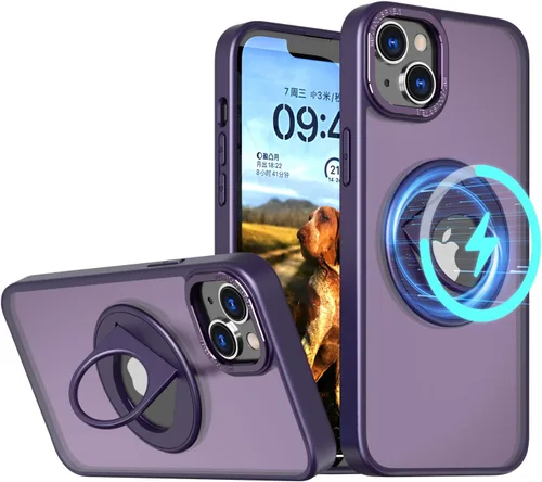 Vista 11 de ZCDAYE Funda para iPhone 13 Pro Max con soporte, iPhone 13 Pro Max, funda magnética para teléfono con soporte giratorio invisible, carga