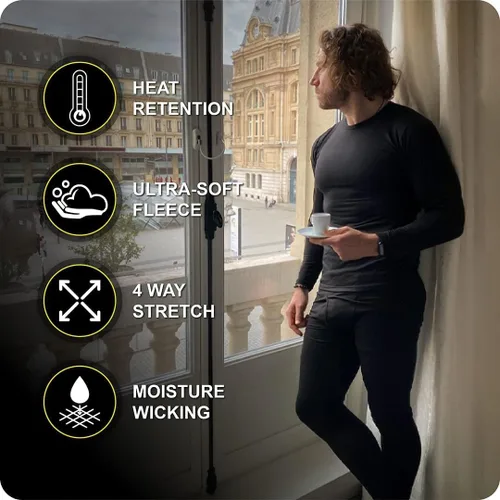 Vista 3 de Thermajohn Long Johns - Ropa interior térmica para hombre con forro polar para clima frío
