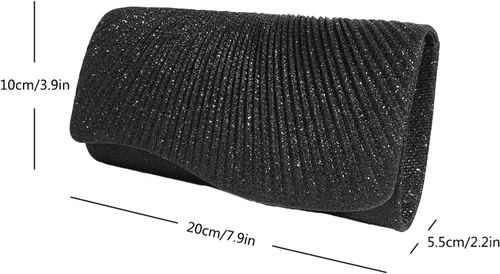 Vista 2 de AIJUN Clutch Purses for Women Sequin Envelope Evening Bag Party Prom Purse Bride Wedding Handbag with Chain