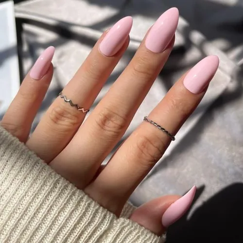 Vista 15 de Uñas postizas a presión marrón café, uñas postizas medianas de almendra, color sólido, cobertura completa, uñas postizas artificiales brillantes