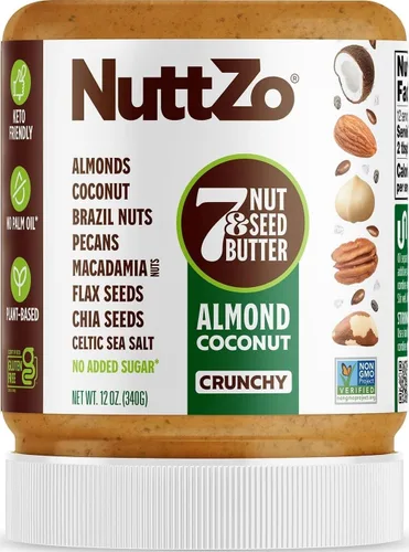Vista 10 de NuttZo Mantequilla de Nueces y Semillas Keto Chocolate - 7 Mantequillas de Nueces y Semillas, Coco, Nueces de Brasil, Almendras, Nueces Pecanas