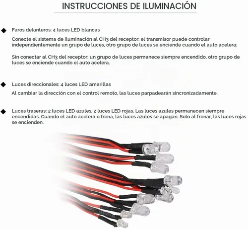 Vista 9 de Goolsky Kit de sistema de iluminación LED de 12 luces de flash de simulación inteligente para modelos a escala 1/10 RC Car Yokomo Tamiya HSP HPI