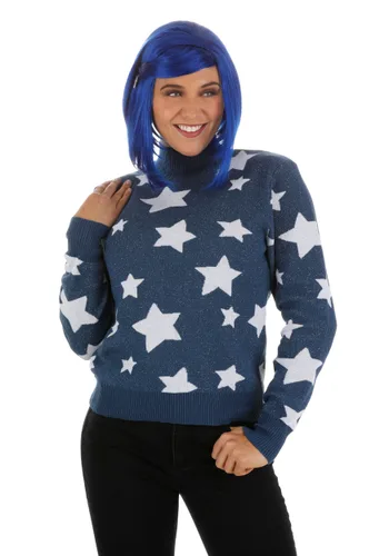 Vista 5 de Disfraz de Suéter Azul con Estrellas para Adulto de Coraline Multicolor