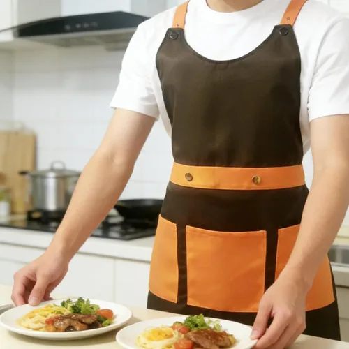 Vista 8 de Server Aprons For Women Men With 3 Pockets, 2pc Set, Waterproof Apron For Kitchen Cooking Waitress Gardening Art Work
