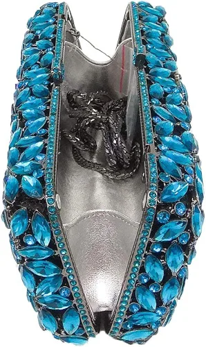 Vista 6 de Bolso de mano de cristal brillante para mujer bolso Minaudiere