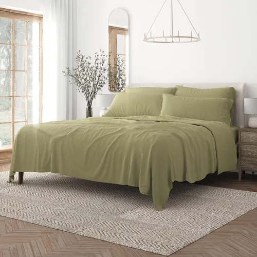 Vista 34 de Merit Linens Juego de sábanas de microfibra sólida ultra suave con fundas de almohada adicionales, tamaño individual, aguamarina