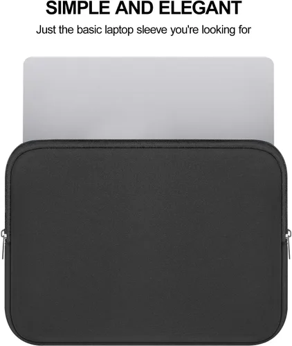 Vista 8 de DTTO Funda protectora delgada de neopreno acolchado para laptop de 15.6-16" Negro