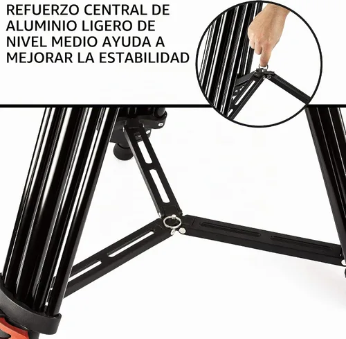 Vista 7 de Ultimaxx Trípode de 72 pulgadas, 72 pulgadas, trípode profesional de doble tubo de aluminio resistente, cabezal de fluido de 360 grados, esparcidor