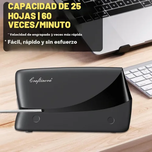 Vista 6 de Engrapadora eléctrica, engrapadora automática de 25 hojas, incluye 2000 grapas y 1 removedor de grapas, sin atascos, profesional y oficina en casa