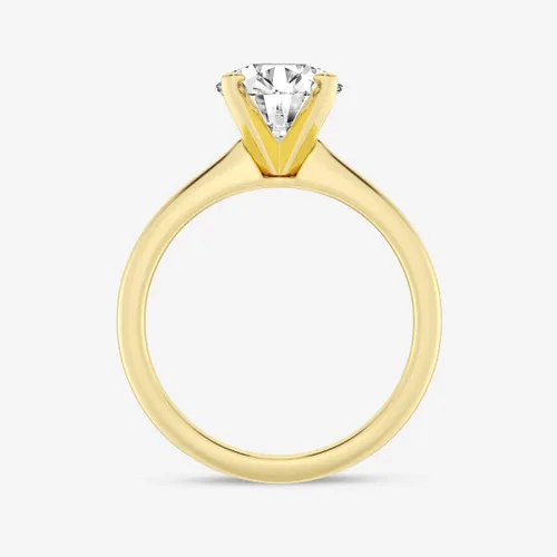 Vista 3 de IGI 1, 2, 3, 4, 5 quilates, redondo, excelente anillo de compromiso con solitario de diamante creado en laboratorio en oro amarillo de 14 k