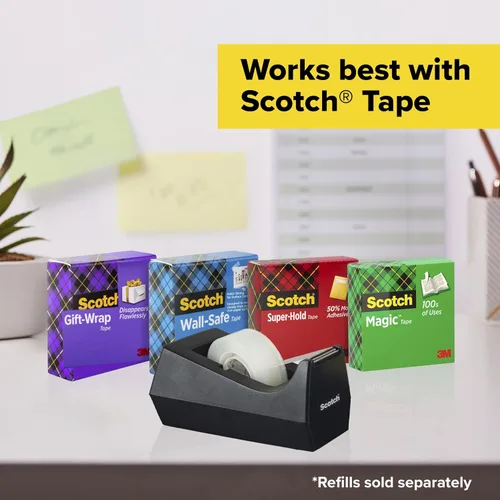 Vista 8 de Scotch, dispensador de cinta de escritorio, carrete de 1 pulgada Color negro., Negro