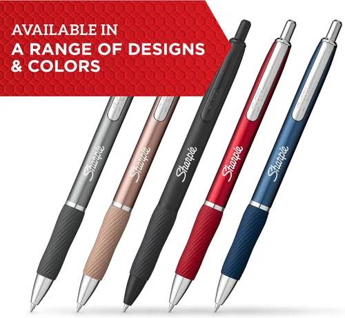 Vista 3 de SHARPIE S-Gel, bolígrafos de gel, barril de metal elegante, plomizo, punta media (0.028 in), tinta negra, 4 unidades y S-Gel, bolígrafos de gel