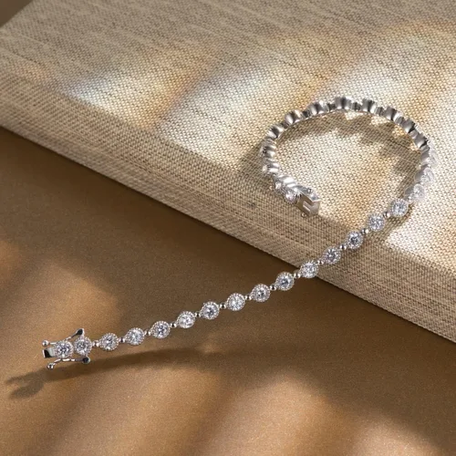 Vista 4 de Tennis Bracelets for Women, Sterling Silver Diamond Bracelets for Women 925 Prime Jewelry, Rose Gold Dainty Bracelet for Women Trendy 6.75-7.25 Inch