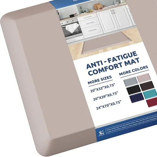 Vista 14 de KitchenClouds Alfombra de Cocina Acolchada Anti Fatiga 17.3"x28" Impermeable, Antideslizante, Alfombras de Pie y Comodidad para Escritorio/Piso