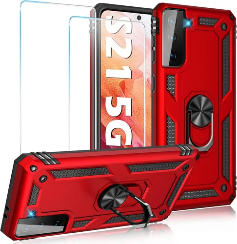 Vista 82 de Funda para Samsung Galaxy S21 5G resistente con protector de pantalla integrado, armadura dura, funda anticaída militar para Samsung S21 5G 6.2 2021
