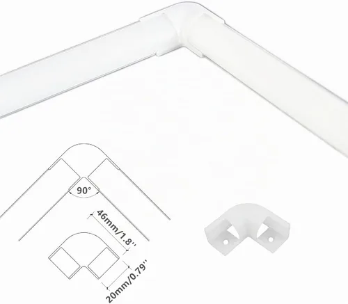 Vista 7 de THMOOTHER Difusor de canal de tira LED en forma de V de 3.28 pies de resistencia a los rayos UV, paquete de 6 perfiles de aluminio con cubierta