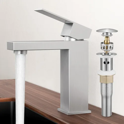 Vista 11 de KES Grifo de Baño Negro de un Solo Agujero, Grifo de Lavabo de Acero Inoxidable con Una Manija, Mate Negro Certificado cUPC, L3156ALFF12-BK